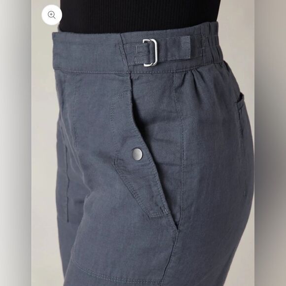 Athleta Voyager Linen Shorts NEW with tags Size 4 Granite Blue - Picture 3 of 15